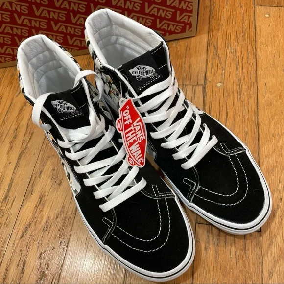 VANS Sk8-Hi Checkerboard Suede Shoes Skate Black Sneakers Men's Size 10 - Picture 4 of 8
